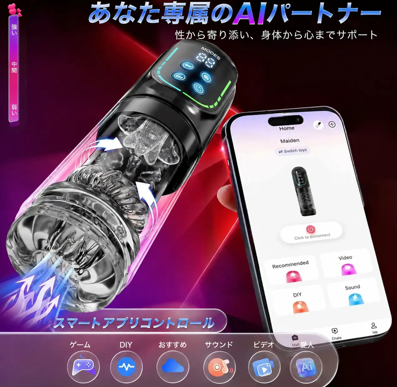 【HydroCore™】メンズ用全自動マッサージャー｜5機能×7段階